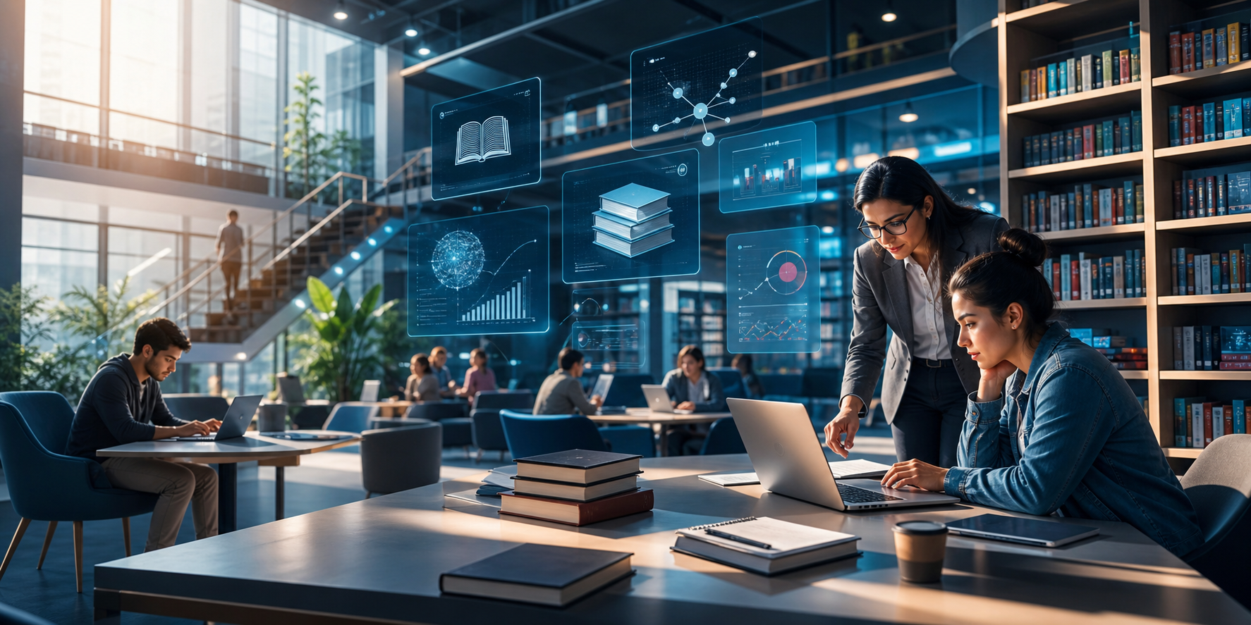 Digital library environment with students, librarians, and knowledge systems