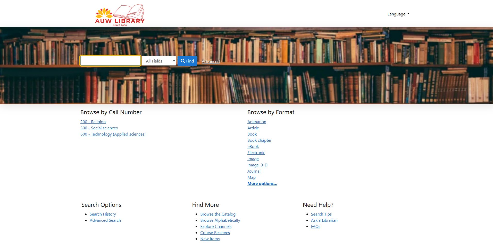 Asian University for Women library platforms project view 5